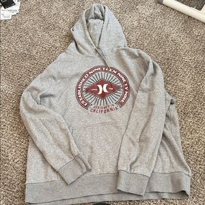 Hurley Gray Hoodie with Red Logo